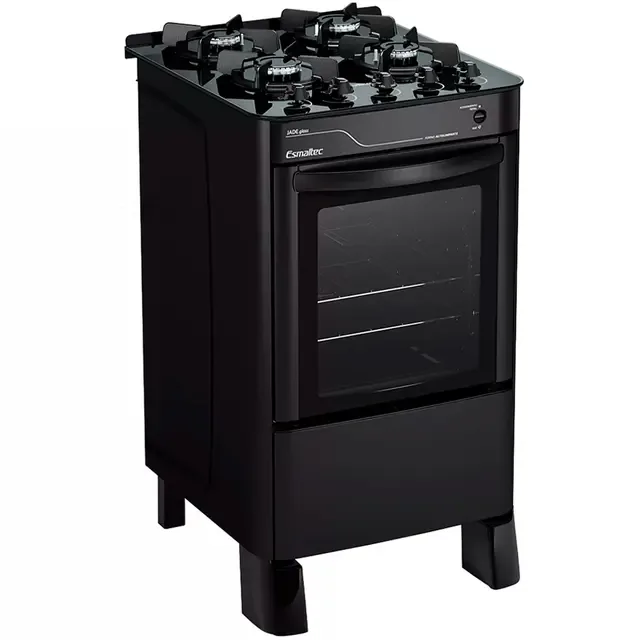 Fogão Esmaltec 4 Bocas Jade Glass Preto